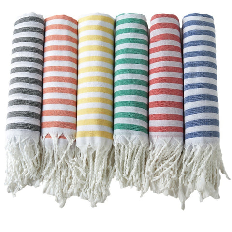 Tassel Beach Towel Striped Bath Towel - UNBEATABLE STORE