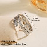 Vintage Women's Snake-shaped Stainless Steel Ring