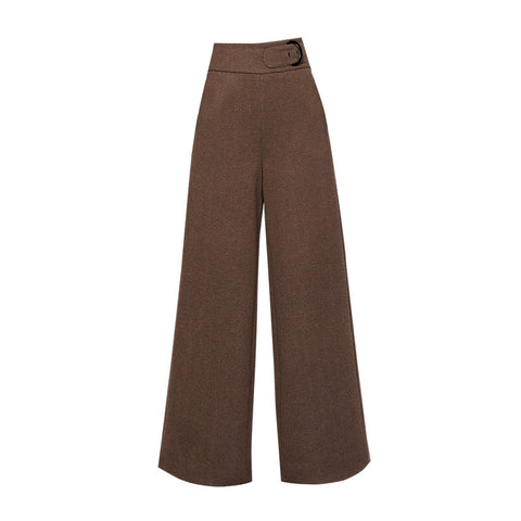 Fleece wide-leg pants