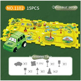 Children Puzzle Electric Railroad Speeder DIY Assembly Electric Car Automatic Rail City Scene Construction Education Toy Gift