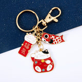 Cute Creative Metal Lucky Cat Car Key Ring