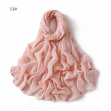 Solid Color Wide-brimmed Cotton And Linen Monochrome Scarf Veil