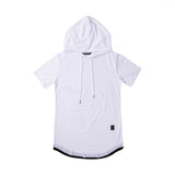 Solid color hooded T-shirt