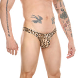 Men's Thong Snakeskin Pattern European And American Wild Leopard Print Underpants