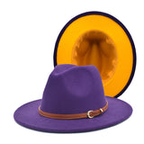 Men's Wool Double-sided Color Matching Jazz Hat