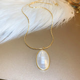 High-grade Gold Plated Oval Pearl Necklace French Affordable Luxury