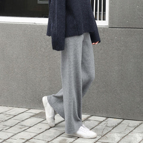 Straight-leg Casual Pants Wool Wide-leg Pants