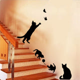 Cat Scratching Butterfly Living Room Bedroom Background Decorative Painting Wall Sticker