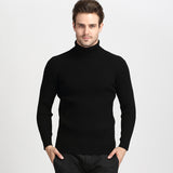 Men's solid color turtleneck sweater