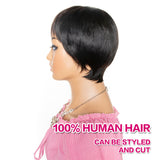 Short Pixie Cut Human Hair Wig With Bang