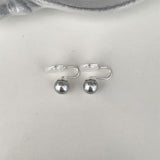 Simple Design Gray Pearl Stud Earrings For Women