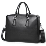 Handbag Men's Leather Briefcase Cowhide Horizontal Large Capacity