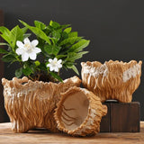 Flower Pot Ceramic Large Extra Large Wood Shaped Tree Root Green Plant Succulent Flower Pot