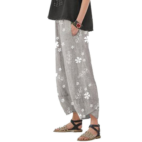 Floral wide-leg pants