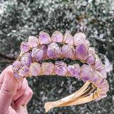 Natural Crystal Quartz Crown Born Amethyst Gemstone Wedding Headdress