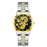 Golden Dragon Watch Alloy Steel Band Quartz Watch