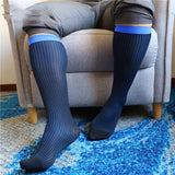 Long Tube Color Striped Men's Nylon Stockings