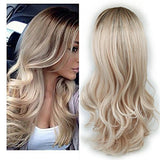 uropean and American fashion white female partial points in the wig bangs dyed long curly hair