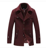 Men Woolen Coats Winter Slim Fit Warm Overcoats Brand Detachable Collar Casual Wool Blends Trench Coats SL-F053