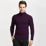 Men's solid color turtleneck sweater