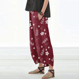 Floral wide-leg pants