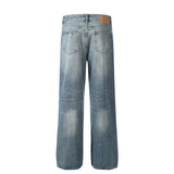 Washed And Frayed Jeans Men's Street Tide Brand