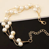 Korean Fashion Sweet Elegant Pearl Multi-layer Earring Bracelet Three-piece Suit