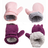 Children's Mittens Polar Fleece Shu Cotton Fleece Velcro Gloves