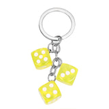 Creative Resin Dice Shape Keychain Pendant Portable Bag Pen Accessories