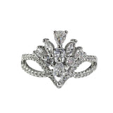 Exquisite Micro-inlaid Crown Open-end Zircon Ring Women