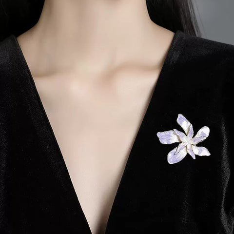 Purple Flower Brooch Elegant Pin Clothes Accessories