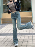 Retro Straight Jeans High Waist Wide Leg Trousers