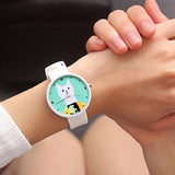 Women's White Cat Silicone Watch