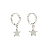 Sterling Silver Needle Fashionable And Elegant Five Pointed Star Earrings