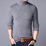 Men's solid color turtleneck sweater