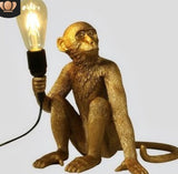 Resin Black White Gold Monkey Lamp Pendant Light For Living Room Lamps Art Parlor Study Room Led Lights lustre With