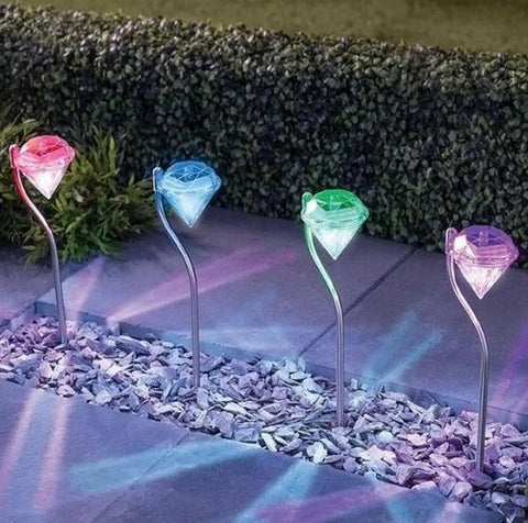 Solar Powered Garden Diamond Light