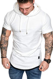 Solid color hooded T-shirt