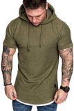 Solid color hooded T-shirt