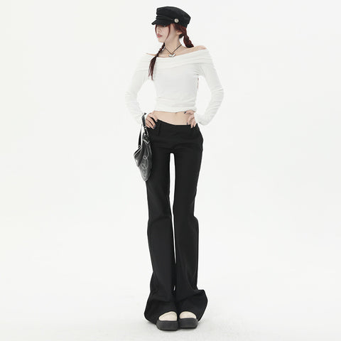 Autumn New Black Retro Casual Pants Women