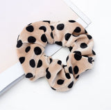 Vintage leopard spotted hair circle fabric hair accessory