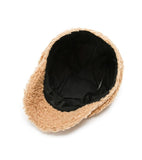 Cashmere Leather Brim Octagonal Hat