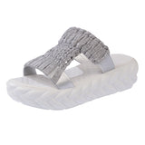 Fashionable Korean Version Thick Bottom Sponge Cake Cooler Slippers