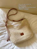 Large Capacity Summer Straw Shoulder Messenger Bag