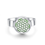 Hollow Adjustable Tree Of Life Titanium Steel Aromatherapy Diffuser Ring