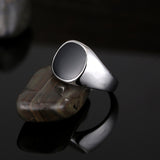 Classic smooth oil dripping men's zinc alloy ring