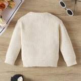 Baby Pullover Round Neck Letter Embroidered Printed Sweater