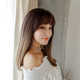 Fashion realistic hair long straight hair wig jiafa chemical fiber wig