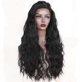 Front lace synthetic long curly hair