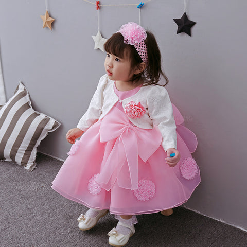 The Spring And Summer Of Years Old Female Infant Baby Child Princess Dress Girls DressPink Flower Girl Dress Skirt